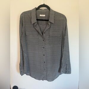 Equipment essential silk houndstooth blouse
